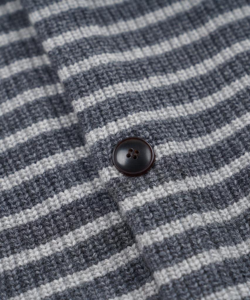 Frizmworks Wool Stripe Round Cardigan _ Charcoal