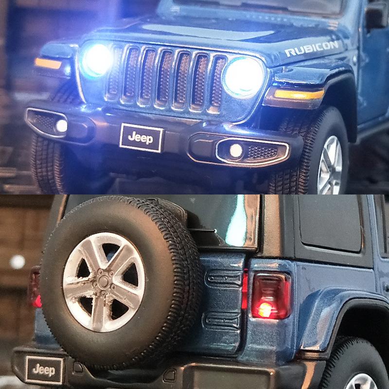 Model de mașină de jucărie la scară 1/32 pentru Jeeps Wrangler Rubicon, model de mașină din aliaj de jucărie de teren turnat sub presiune cu sunet și lumină