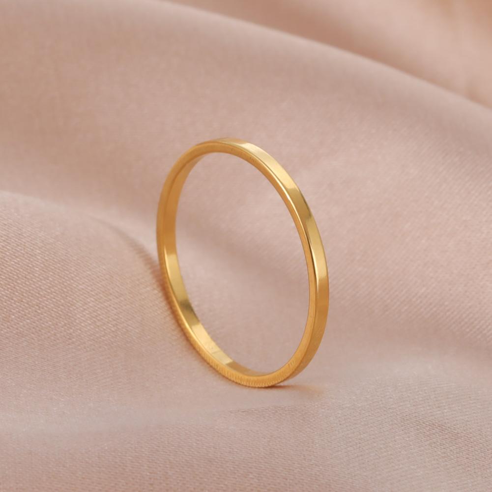 Minimalistische Edelstahlringe für Damen Herren Mode Einfacher Fingerring Jubiläums Schmuck Geschenk