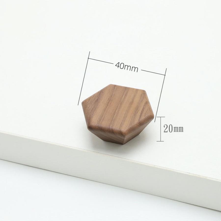 Wooden Handle Hexagon Square Round Drawer Knob Cupboard Closet Knobs Kitchen Cabinet Door Handle Furniture Decoration Wood Knobs