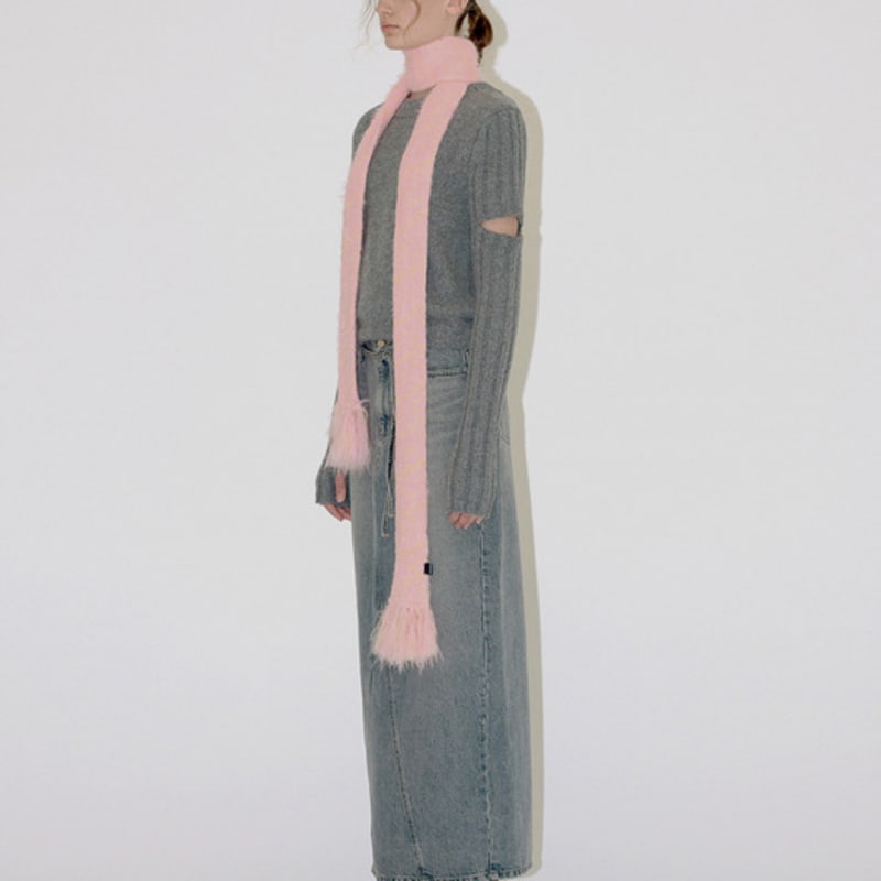 DIAGONAL MOHAIR KNIT MUFFLER (mix2)