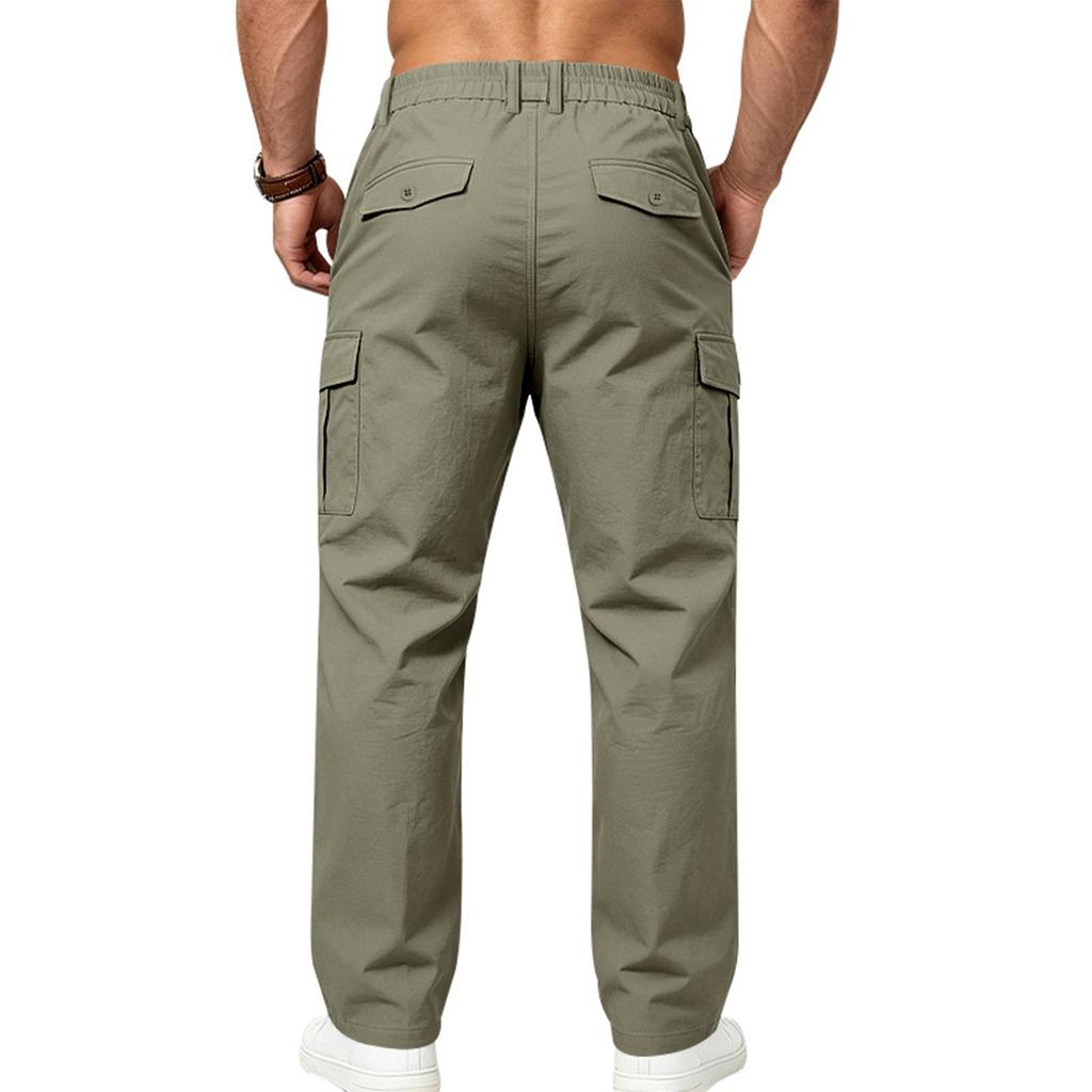 Men's Loose Fit Paratrooper Multi-Pocket Cargo Pants, Straight Leg Comfortable Work Trousers for and Outdoor