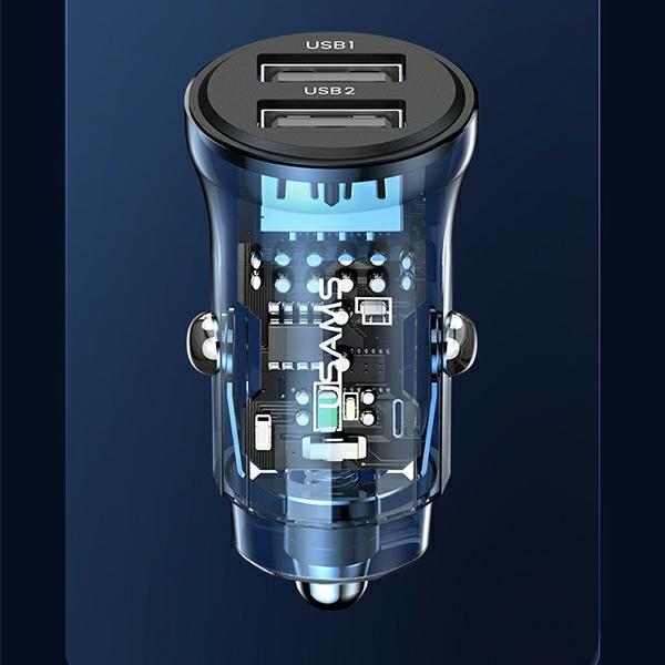 USAMS Land. Alone. C31 3A 2Xusb-A Fast Charge Blue/Niebieski Cc162Cc02 (Us-Cc162)