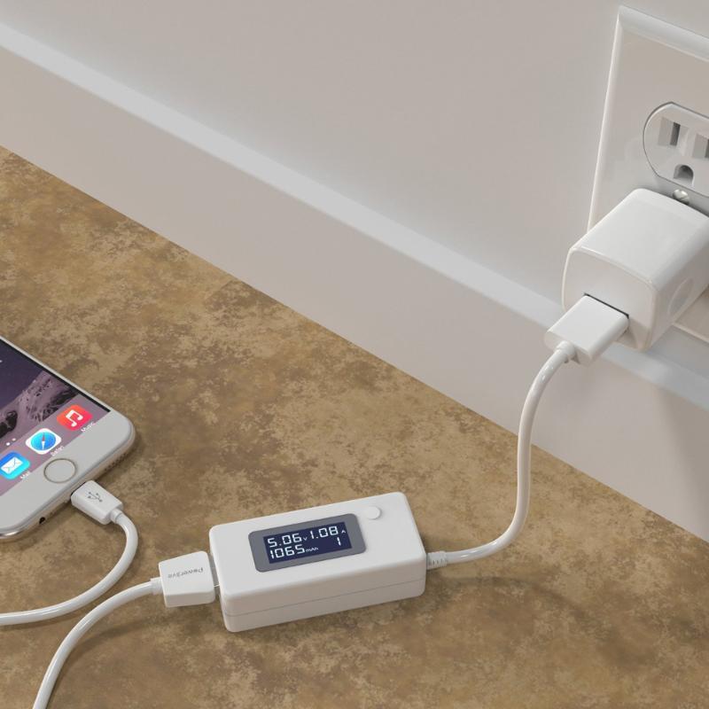 

Вимірювач напруги USB Вимірювач зарядного пристрою Перемикач навантаження Ємність батареї Тестер напруги Струм білий