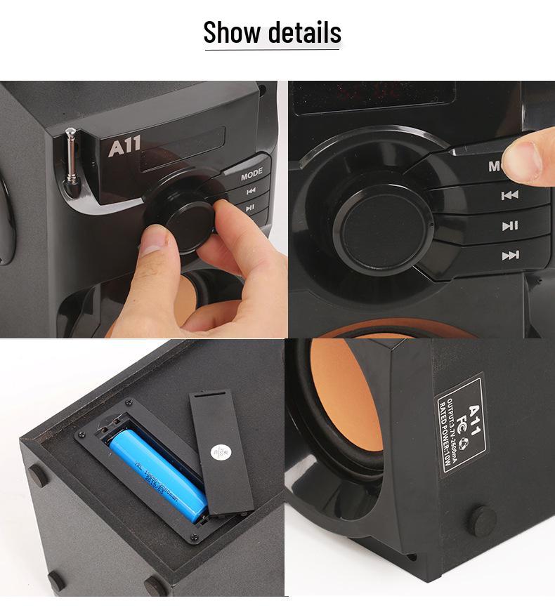 A11 Mobiler Bluetooth-Lautsprecher 4.0 - Kompakt, Outdoor, Schwerer Bass mit Kartensteckplatz