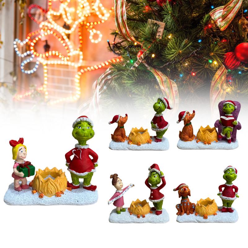 Night Christmas Light Wall Bedside Lamp Resin Green Monster Decor Holiday