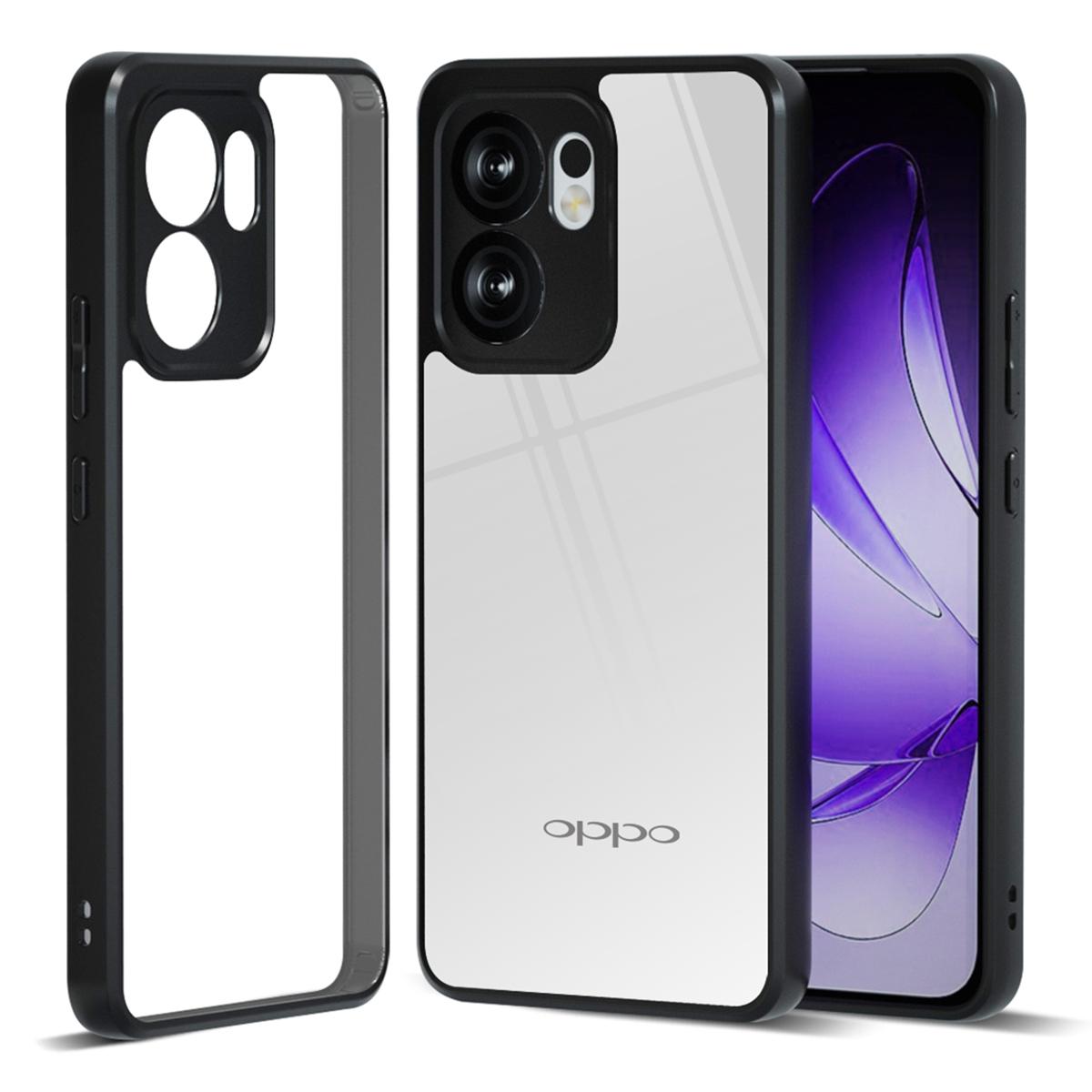 

IBMRS For Oppo Reno13 F 5G/4G Case TPU+PC Heavy Duty Shockproof Phone Cover Transparent Black