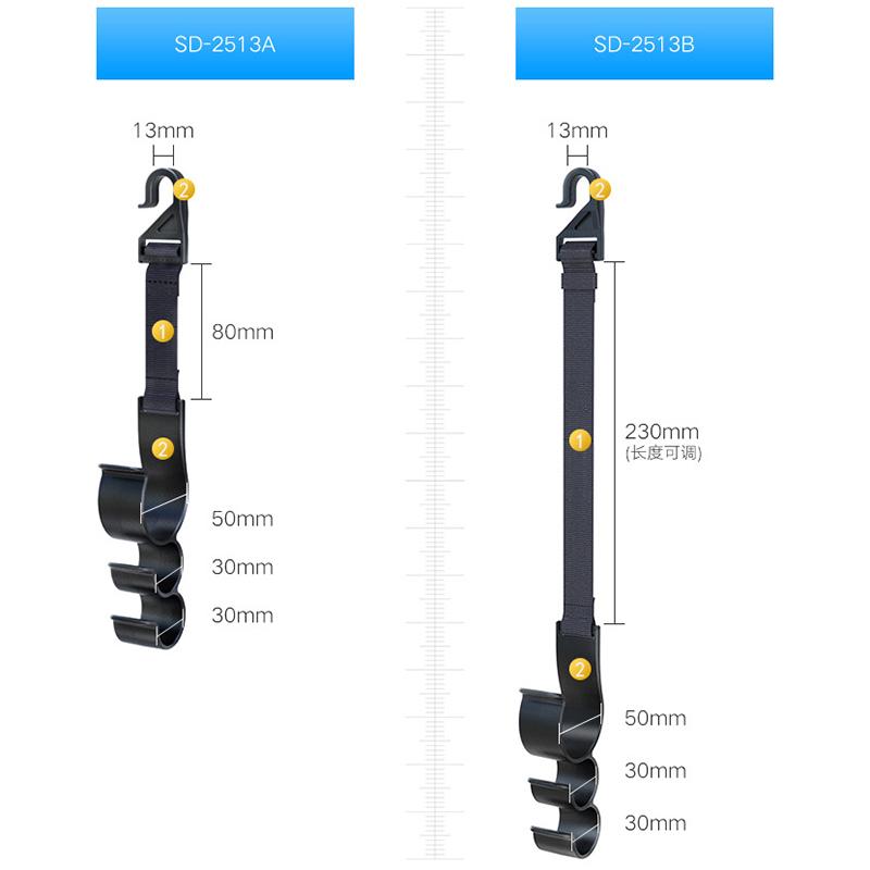 2pcs Car Headrest Hooks With 3 Multi-function Hangers, Rear Seat Back Storage For Purse Handbag Coat Grocery Umbrella