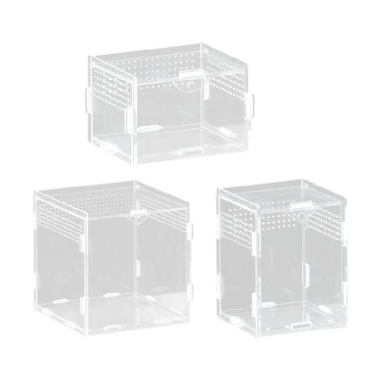Caja Recinto de Acrílico para Mascotas Reptiles Con Vista Clara Terrario de Arañas Saltadoras Jaula para Anfibios Observación de Mascotas