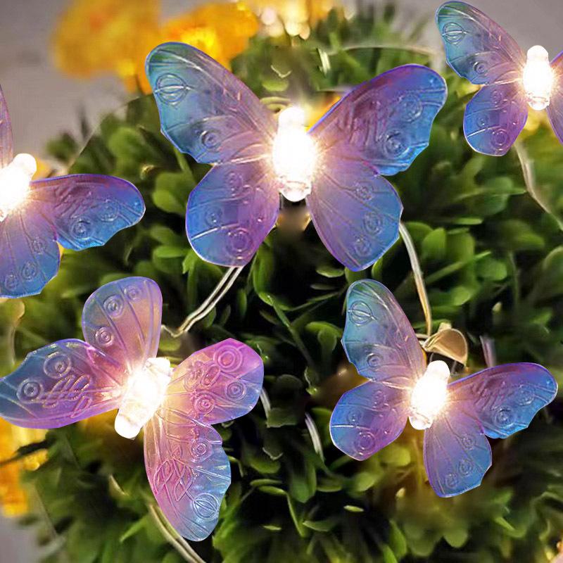 Butterfly LED Fairy String Lights - Battery-Powered Outdoor & Indoor Decorations for Weddings, Banquets, Garlands, and Curtains.