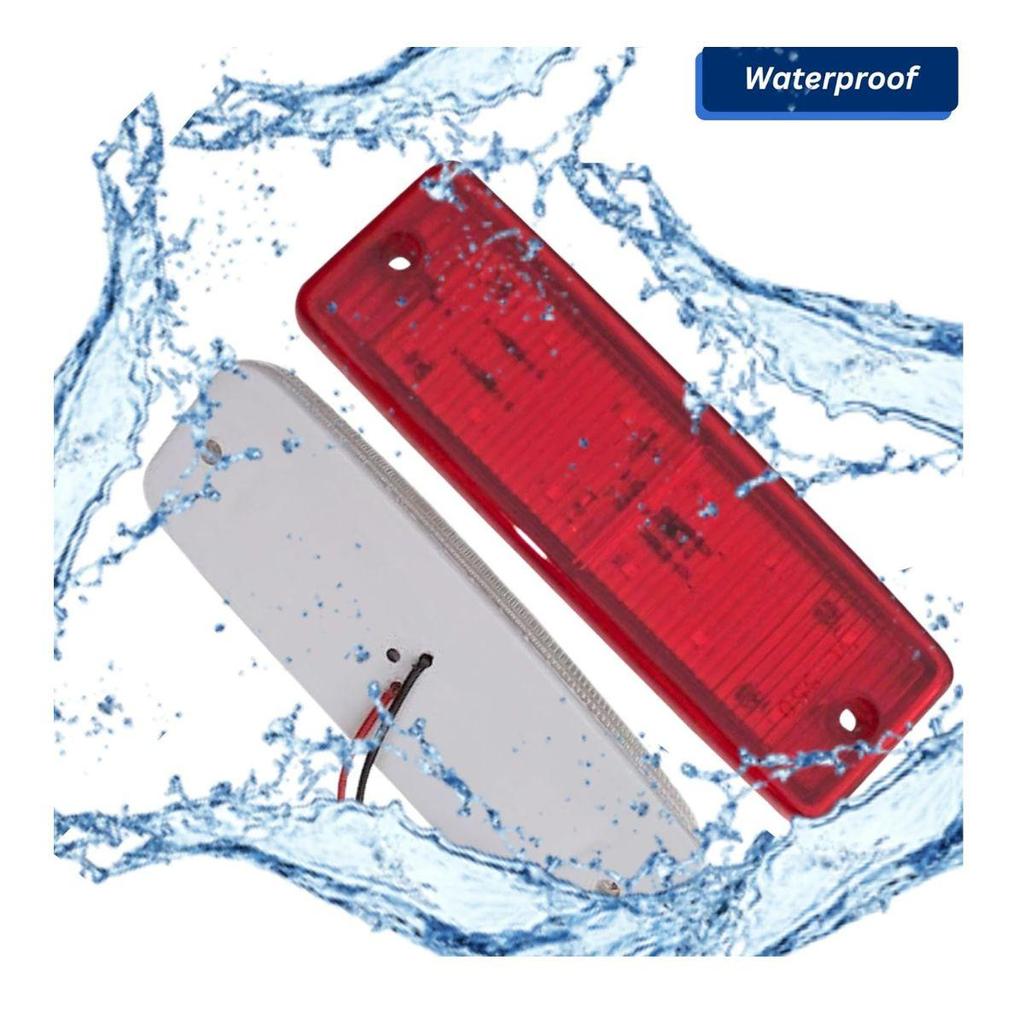 LED Side Marker Light Set 6 LEDs 12V Teardrop Marker Lamps (Red) | Universal for Trucks, Trailers, Lorries, Buses & Commercial Vehicles (Set of 2)