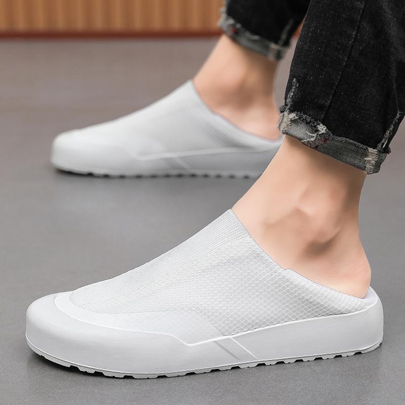 Summer New Mesh Breathable Outdoor Casual Shoes Men's Foot Cover One Pedal Lazy Can Step On the Heel Sports Men's Shoes