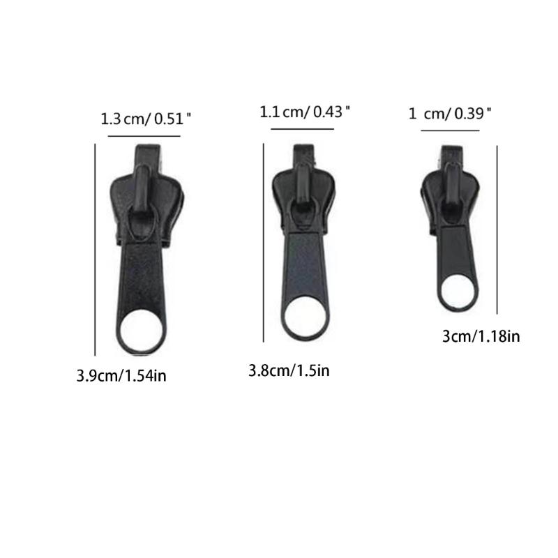 18x Zippers Sliders Zippers Repair Kits Zippers Pullers Replacement Zippers Teeth Zippers for Jackets Suitcases Jeans