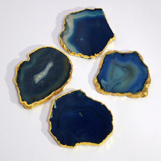 Agate Natura lCoasters, Bar Coasters for Beer, Coffee, Tea, Set of 4 Coasters, Ideal Tabletop Accessories