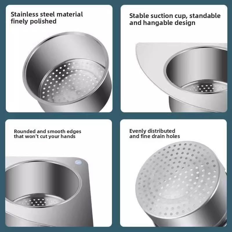Stainless Steel Swan-shaped Sink Litter Strainer Basket Kitchen Corner Filter Basket Sink Household Drain Basket Rack Hooking