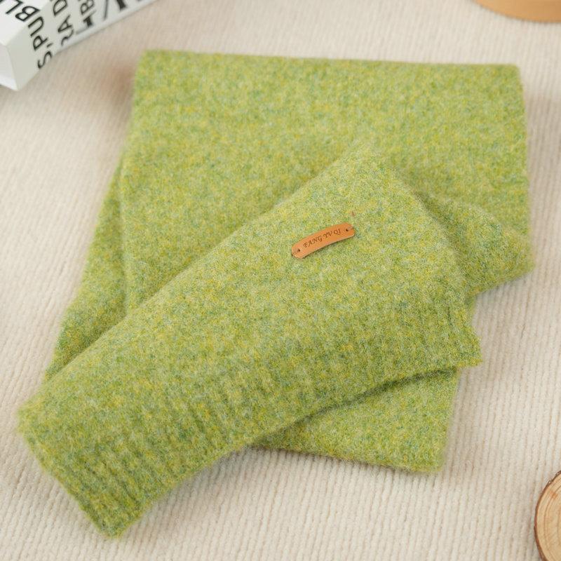 New children's scarves men's and women's hoarding neck protection knitted scarves autumn and winter solid color scarves large