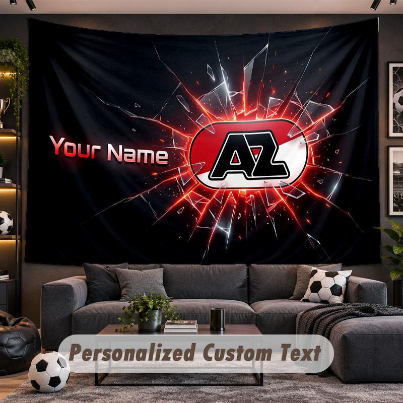 Wall Hanging Tapestry Custom NameAZ Alkmaar Pattern Personalized Printed Fabric Wall Decor