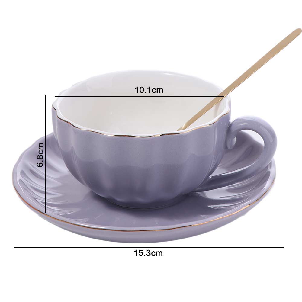 Light Luxury Coffee Cup Spoon Plate Set Gold Trim Tea Cups Afternoon Tea Set  Gift Giving