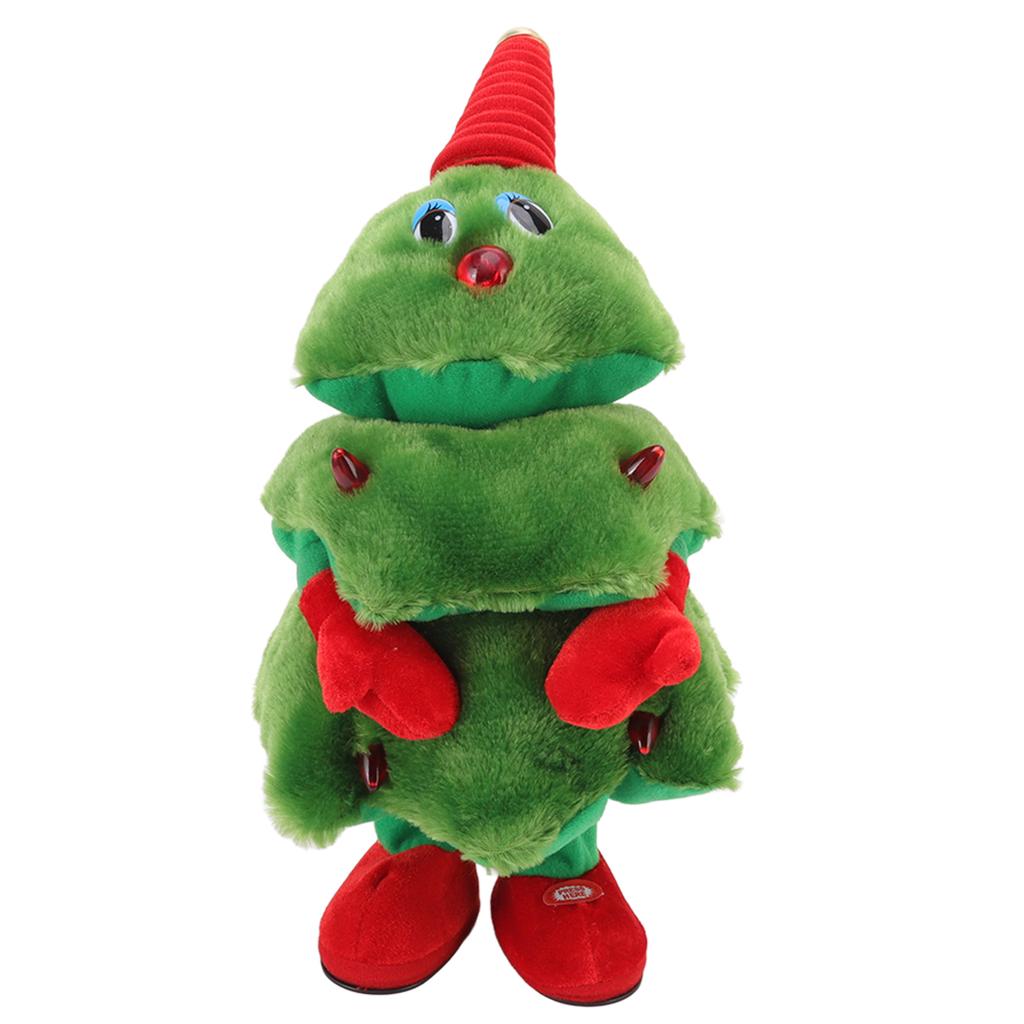 Singing Dancing Christmas Tree Vivid Electric Plush Reduce Stress Battery Powered 8 Songs for Tables for Kids for Beds