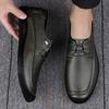 Fashion Men's Genuine Leather Oxford Shoes Comfortable Walking Shoes Anti-Slip Sole Formal Office Dress Shoes Men Fashion Lace-Up Flats