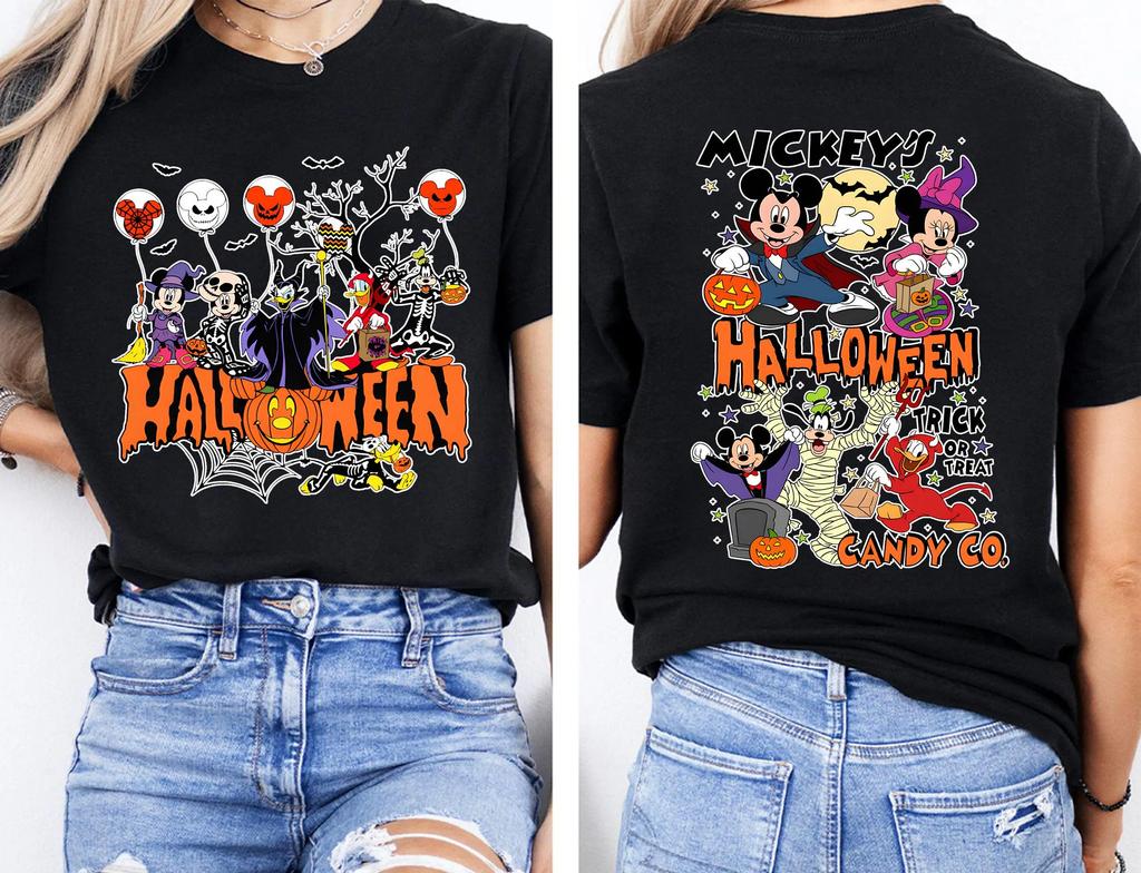 Fashion 2026 New Halloween TShirt Spooky Print WoUnisex Loose Plus Size Cotton Short Sleeve