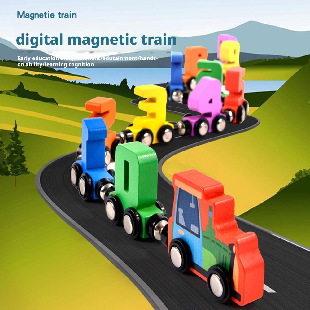 Yeni Yürümeye Başlayan Çocuk İçin Tren Seti Manyetik Dijital Tren Yapboz Ahşap Tren Seti Yeni Yürümeye Başlayan Çocuk İçin Sayı Trenleri Öğrenme Aktiviteleri Eğitici