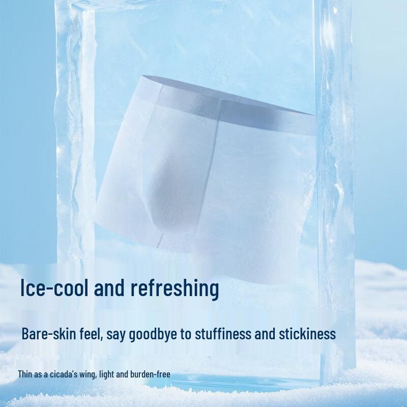 Men's Ice Silk Seamless Cooling Antibacterial Boxer Briefs
