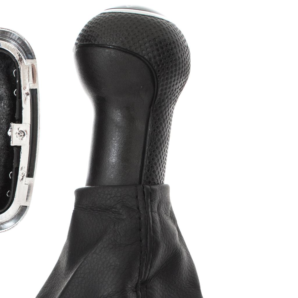 VW Golf IV 97-03 BLACK gear shift knob + gaiter with CHROME frame 6 SPEED 23MM HOLE