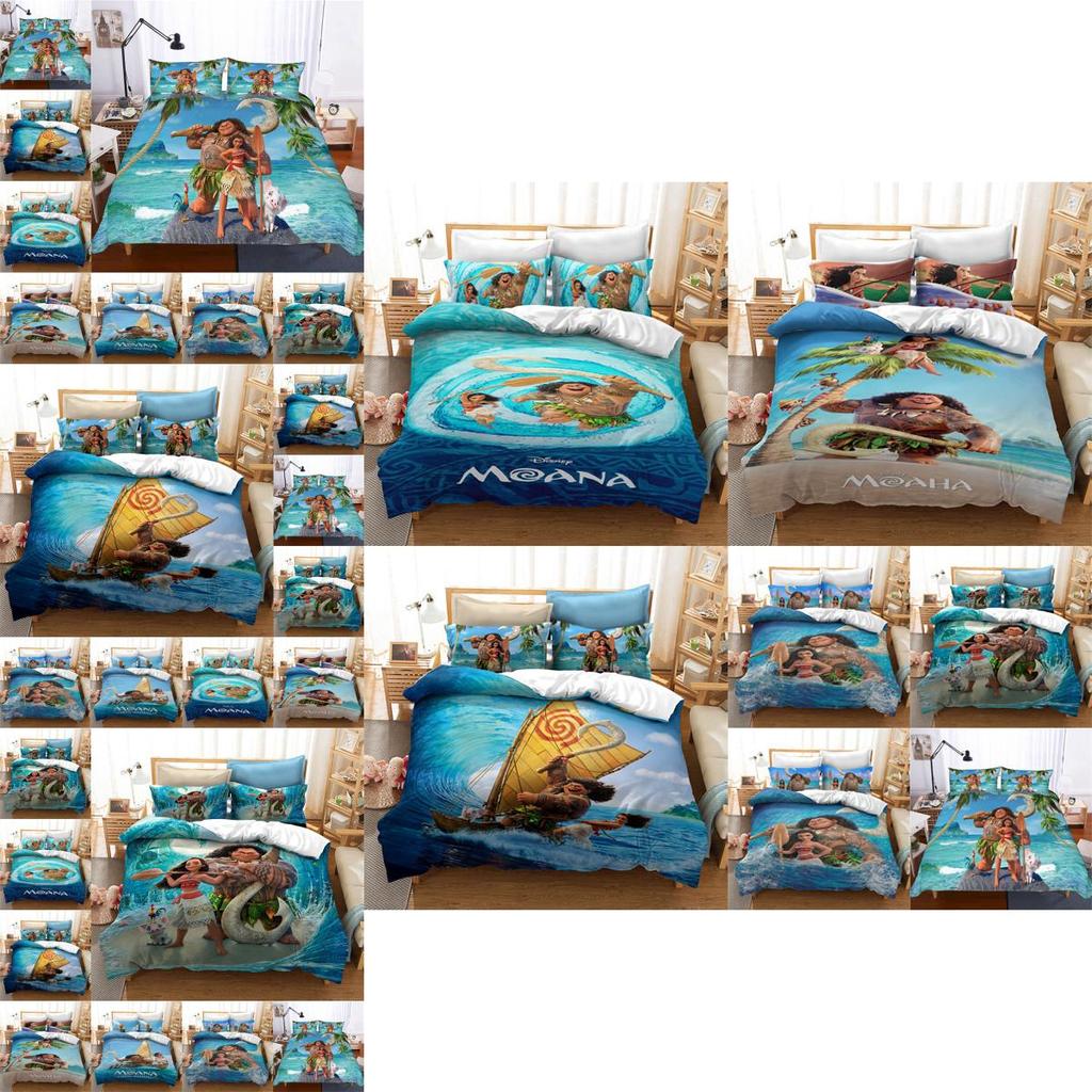 Ocean Maui Moana Bedding Set 3d Design Cartoon Duvet Cover Pillowcase King Queen