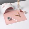 Non-Slip Leather Nail Art Mat Foldable Manicure Practice Pad Desktop Table Mat for Acrylic Gel Nail Polish Tools Accessories