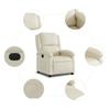 Vidaxl Electric Recliner, Cream, Upholstered with Faux Leather