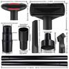 12Pcs Vacuum Attachments Kits High Efficiency Hose Connectors Including Crevice Nozzle, Car Nozzle And Upholstery Brush