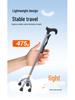 Lightweight Aluminum Alloy Four-Legged Cane with Soft Grip for Seniors - Anti-Slip, Adjustable Walking Stick.