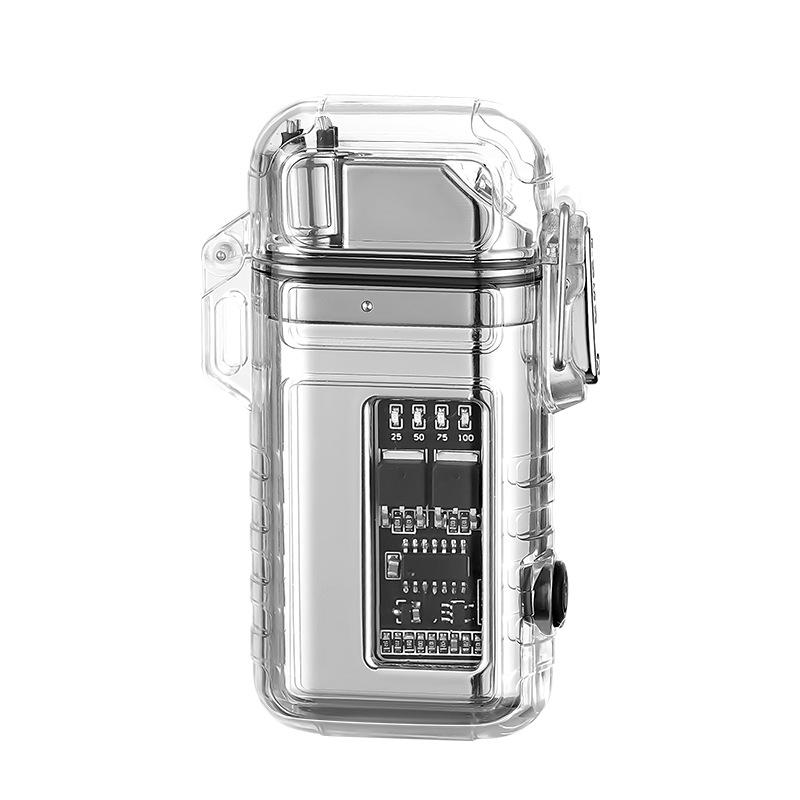 New Arrival Retractable Windproof Pulse Dual Arc Electric Lighter Outdoor Waterproof Camping BBQ LED Display Type-c Quick Charge Lighter
