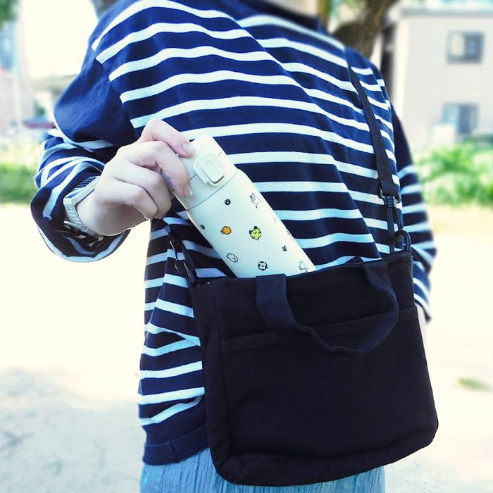 Garrafa Tamagotchi de Aço Inoxidável 350ml com Trava para Fácil Uso Parede Dupla Um Toque [Ponto] Um Toque com Uma Mão (203-001)