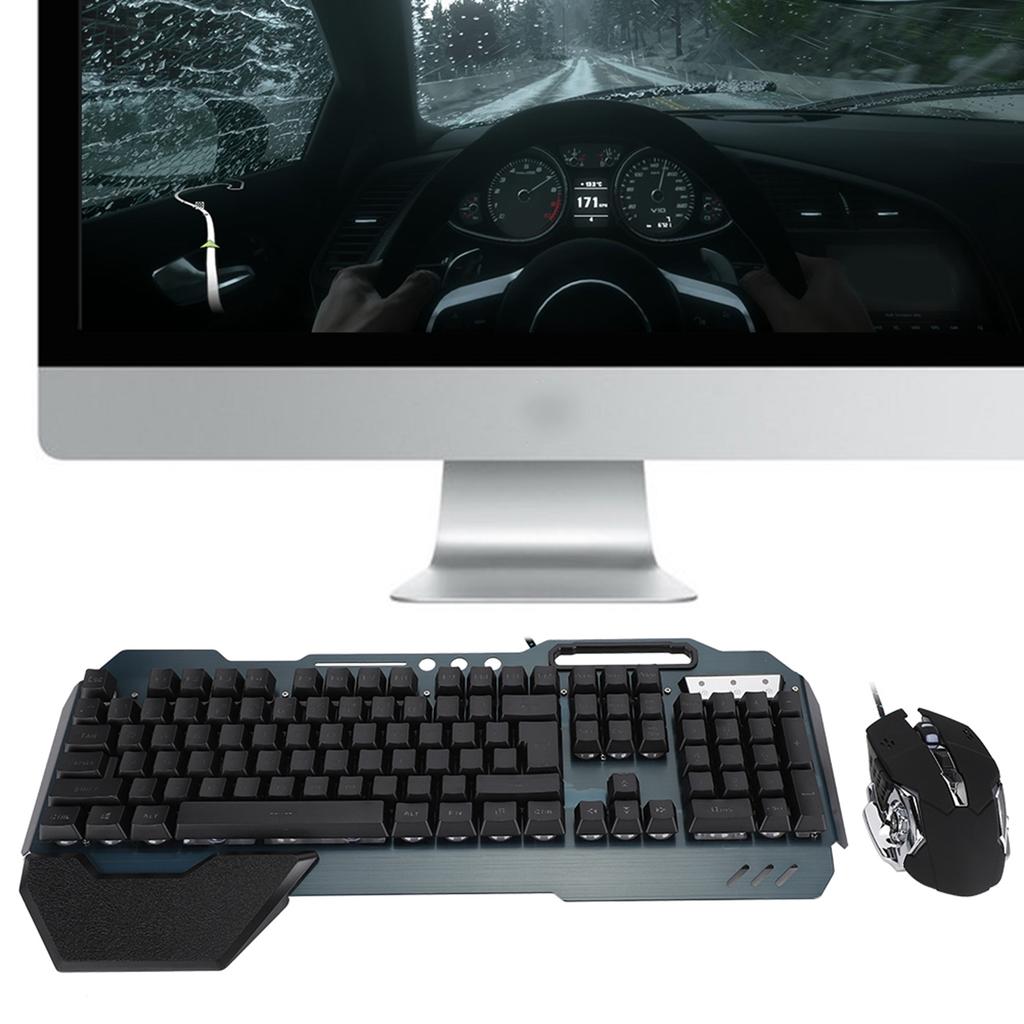 Wired Mechanical USB Keyboard & Mouse Internet Cafe Gaming Set