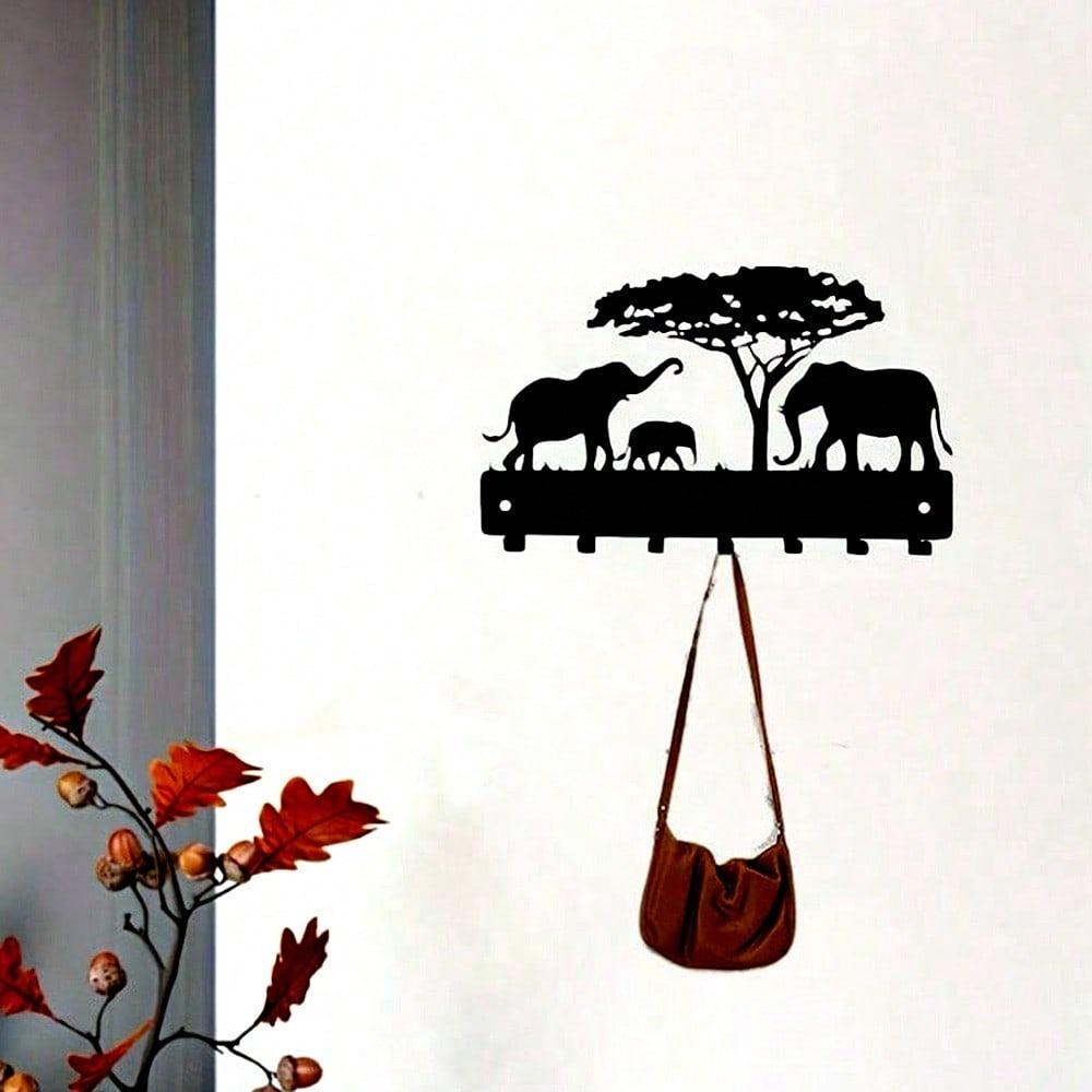 Prateleira de Parede de Metal Design de Elefante Decoração de Casa Ganchos de Armazenamento Porta-Chaves Arte em Ferro Feita à Mão