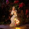 Artistic Religious Mother Son Statue Resins Figurine with LED Light Nursery Decors Mother Day Present For New Mom