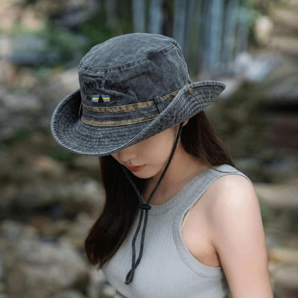 Sunscreen Western Cowboy Hats Windproof Sun Hats Unisex Fisherman Caps Camping