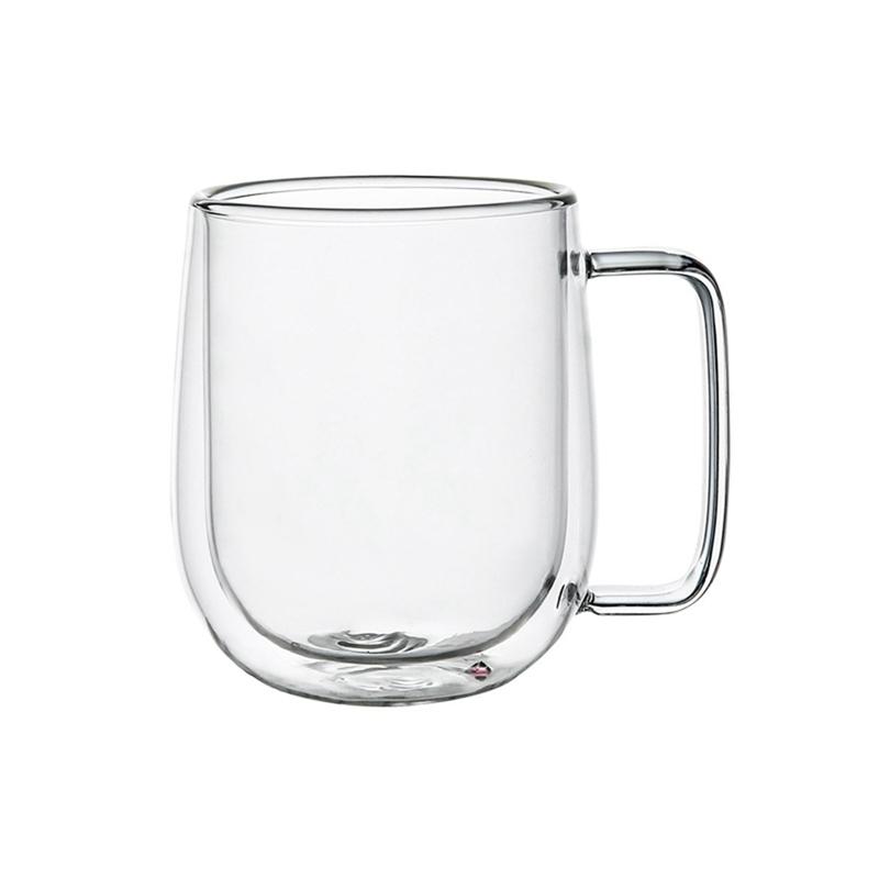 250/350ml Double-layer Transparent Glass Coffee Cup with Handle Glass Coffee Mug Heat-resistant Espresso Cup Tea Drink Cups
