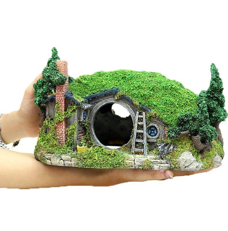 Aquarium Shelter Garden House Fish Tank Hideout House Reptile Turtle Tank Accessories Aquarium Rockery Decoration Accessories