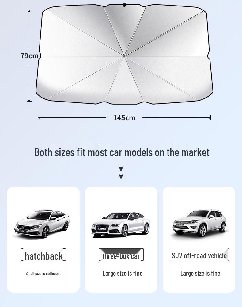 Thickened Car Sunshade: Retractable Windshield Umbrella for Heat Insulation