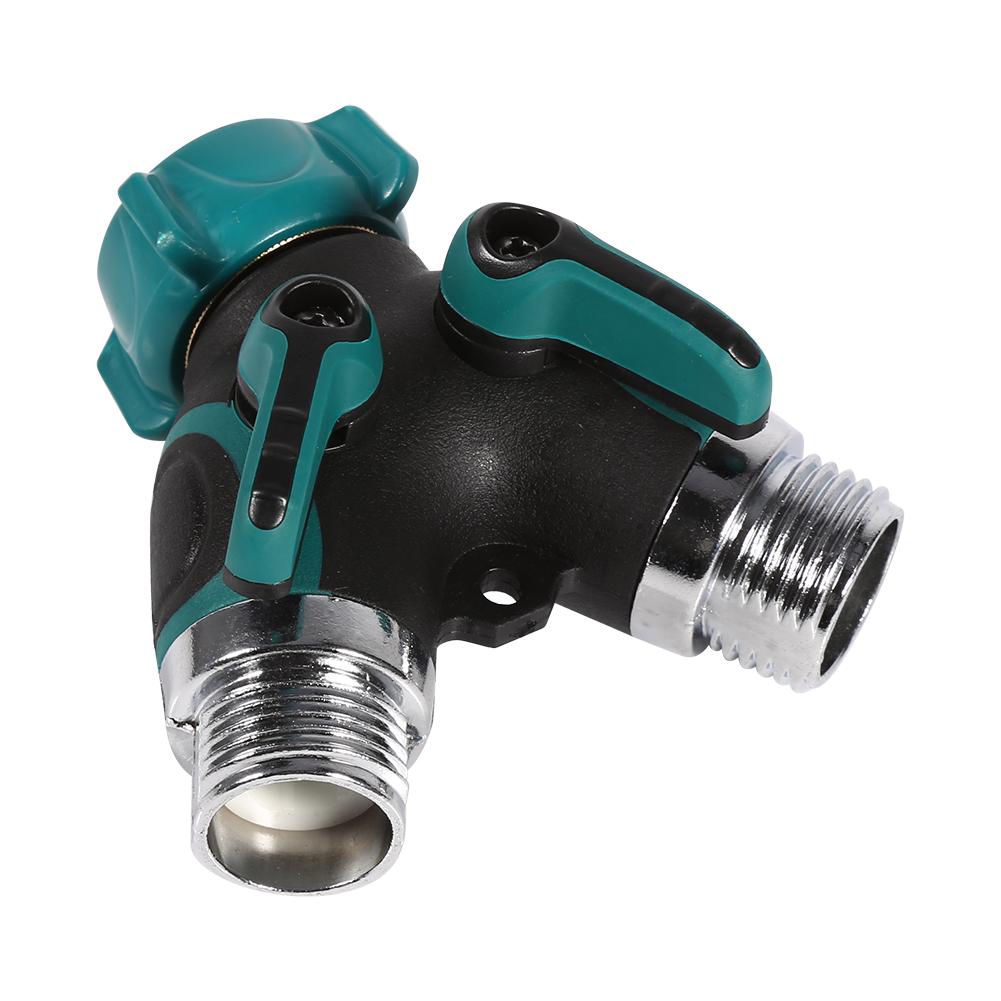 1Pc NPT3/4" 2 Way Heavy Duty Garden Hose Splitter Y Shape Valve Water Pipe Connector Adapter
