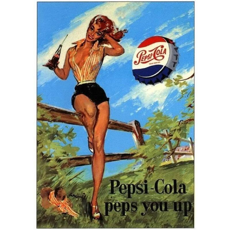 Pin-Up Girl Metal Sign, Retro Wall Art Decor