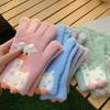 1 Pair Women Giraffe Knitted Gloves Winter Warm Thick Yarn Touchscreen Gloves Outdoor Cycling Cold Weather Five-Finger Thermal Gloves