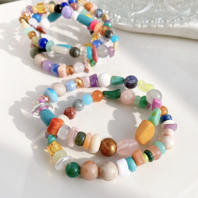 

Fashion Export Ornament Fresh Personality Candy Color Niche Temperament Dopamine Sweet Stretch Bracelet Assorted Colors, One Piece Per Pack