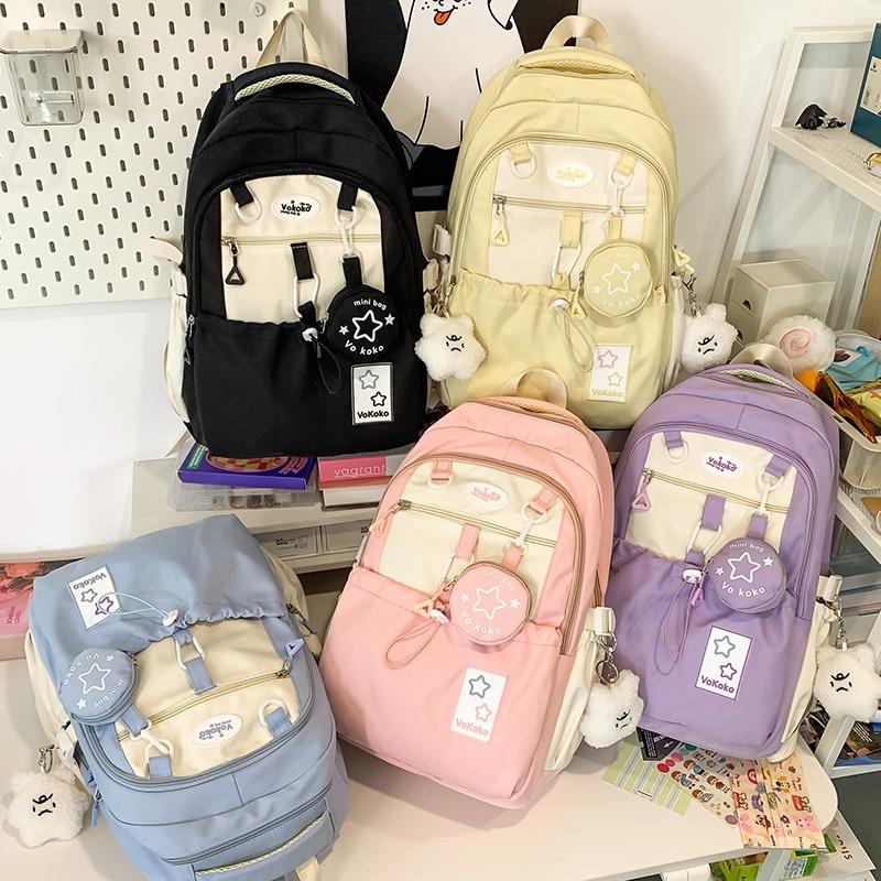 School bag cute girl backpack school bag female star junior high school girls high school students large capacity popular backpack tide