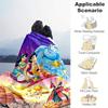 1pc, Aladdin's Genie and Jasmine On a Flying Carpet Blanket Room Decor, Soft Bedding Cover, Living Room, Travel, Camping