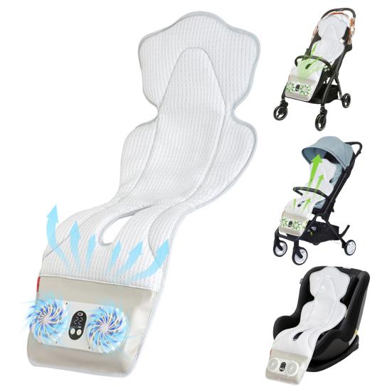 Baby Stroller Cooling Pad 3 Speeds Cooling Cushion with 2 Fans Timer