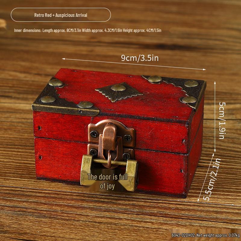Retro Multi-Color Wooden Jewelry Box: Home Ornament & Escape Room Prop